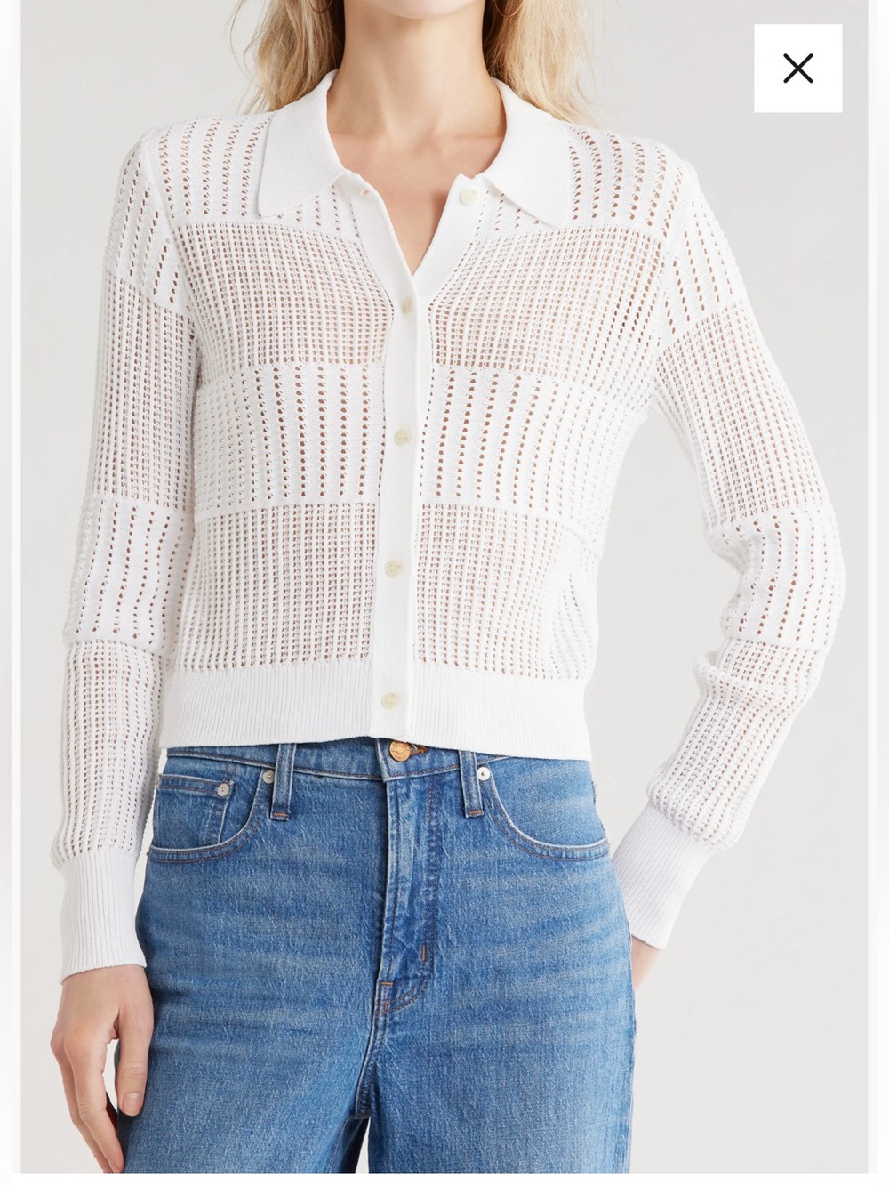 FRAME Shrunken Crochet Cardigan